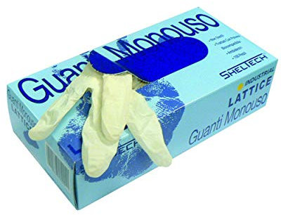 Rossini Trading GGU504GM Guanto Lattice monouso, Bianco, M