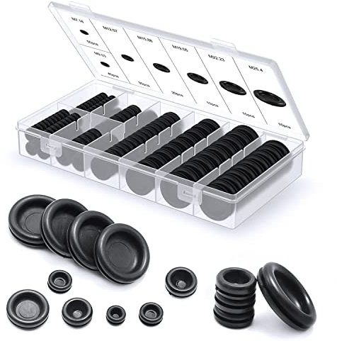 YYWEi 170-tlg Gummistopfen Gummitülle Set Dichtungsringe O-Ring Sortiment Gummi Verschlußstopfen Blindstopfen Unterlegscheiben Washer für Mechanische Plugs, Auto, Maschine, Wasserleitung, Pumpe