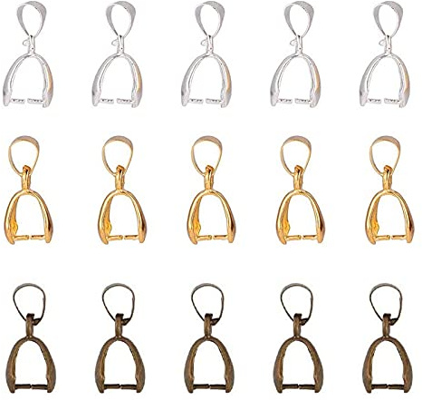 Verschluss für Anhänger, 90 Stück, 3 Farben, Schmuck, Halskette, Verbindungsstück, Kupfer, Clip