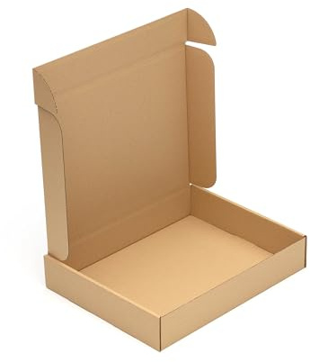 KK Verpackungen Faltschachteln 500 x 400 x 90 mm Braun 1-wellig (Außenmaß 526 x 410 x 96 mm) | 10 Stück, Versandkartons Kartons geeignet für Versand als DHL Paket DPD Hermes GLS Paketklasse S (KK218)