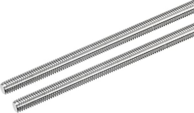 sourcing map Lot de 2 tiges entièrement filetées M6 x 500 mm Filetage 1 mm Acier inoxydable 304 Tige filetée à droite