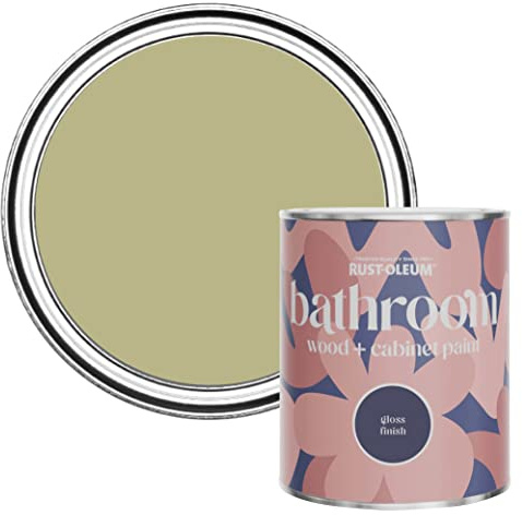 Rust-Oleum Green Moisture Resistant Bathroom Wood and Cabinet Paint in Gloss Finish - Sage Green 750ml