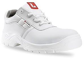 Lendeo Twist S2 flach weiß Sicherheitsschuhe Arbeitsschuhe Kochschuhe, Größe:45 EU