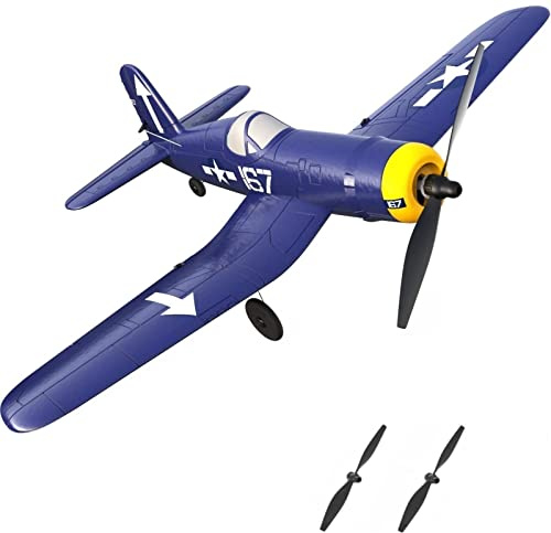 HTLNUZD Avion télécommandé F4U Corsair 761-8 4CH Avion de contrôle Radio avec stabilisateur 6 Axes Une Touche d'envergure acrobatique télécommandée Warbird pour Jouets Cadeau