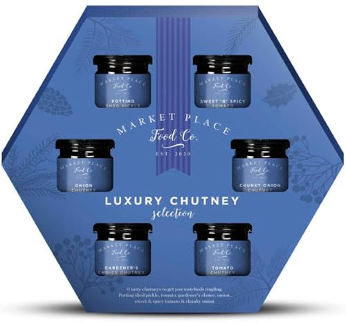Chutneys Gift Set & Mini Jam Collection – 12 Luxury Jars of Gourmet Jams & Chutneys – Perfect Christmas Food Gifts for Men, Women & Couples – Premium Hamper Gift for Cheese Boards & Festive Hampers