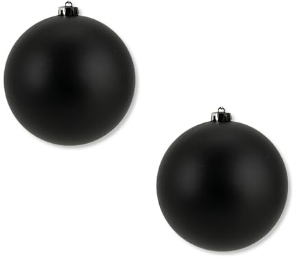 Weihnachts-Kugel XXL Ø 15cm - 2 Stück schwarz matt Christbaumschmuck Deko Kugel