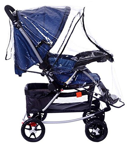 Regenschutz Kinderwagen Universal Regenverdeck Sichtfenster Raincover Kinderwagen mit Reißverschluss Regenhülle Buggy Luftzirkulation Regencover mit Vordach Regenschutz Kinderwagen Atmungsaktiv