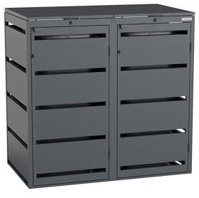 Dagobert Mülltonnenboxen für 120 Liter Mülltonne stabile Mülltonnenbox 2er | Verzinkter Stahl, Robuste Mülltonnenverkleidung, Verwendbar als Paketbox, Mülltonnen Unterstand