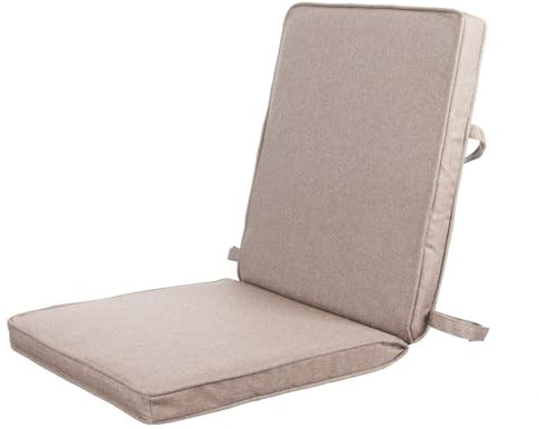 LOLAhome Cojín de Exterior para Silla con Velcro de Tejido antilluvia Beige de 38x38 cm