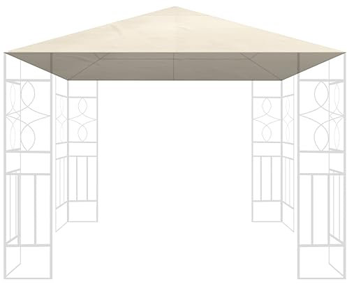 habeig Ersatzdach 340g/m² SPITZ Dach EXTRA STARK PVC Beschichtung Pavillondach Wasserdicht Pavillon ca 3x3m NEU (Beige #61)