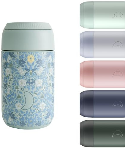 Chilly's Series 2 Coffee Cup - Tight seal, No Sweating - BPA-Free Stainless Steel - Reusable - Double Walled, Vacuum Insulated - Liberty - Eleni, 340ml