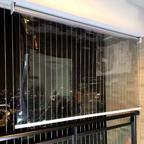 Transparenter wasserdichter Sonnenschutz für Fenster, Balkon, Pavillon, Terrasse, transparent, winddicht, regendicht, staubdicht, Kunststoff, 170 cm x 210 cm
