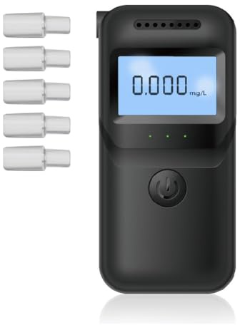 MR997 Tester per alcol portatile Rilevatore di alcol portatile ad alta precisione Tester per respiro compatto Etilometro elettronico ad alta sensibilità Display LCD con tre indicatori luminosi