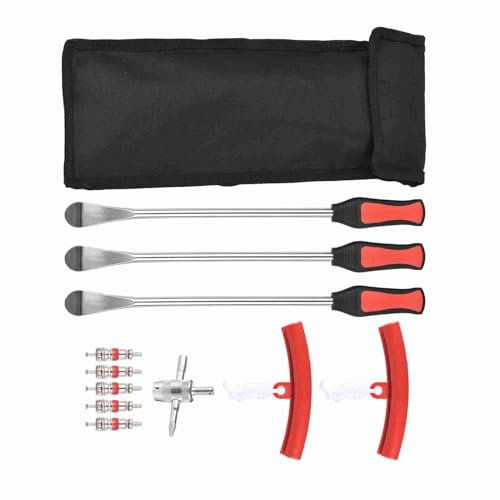 Dioche Fahrradreifenheber, Reifenlöffel Reifenheber Fahrradreifen-Reparaturset Reifenheber-Set für Motorrad-Autoreifen (Rot)