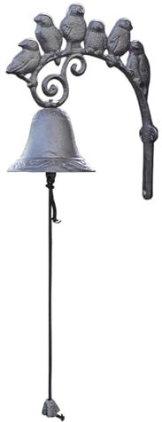 Cloche de porte d'entrée murale en fonte - Cloche décorative vintage pour la maison - Cloche de dîner de style campagnard - Décorations pour pubs, bateaux, ferme, maison, extérieur (1 pièce)