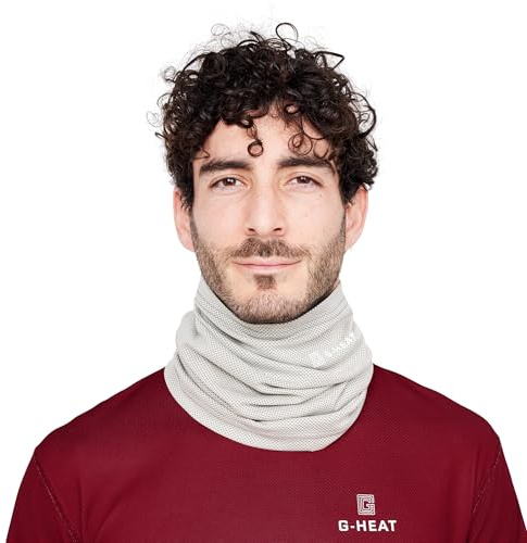 G-HEAT - Tour de Cou Rafraîchissant | Anti-Uv, Léger, Respirant et Séchage Rapide | Idéal pour l'Été, Sport, Canicule, Randonnée, Cyclisme, Travail Extérieur (GRIS)