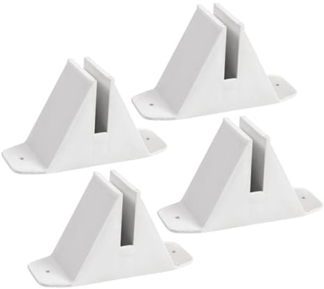 SOLUSTRE Soportes Para Vallas De Jardín 4 Piezas Blancas Base De Fijación De Plástico Para Cercas Pequeñas Estabilidad Anti-viento Fácil Instalación