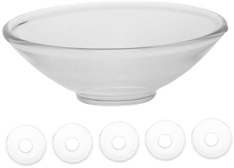 GALPADA 6pcs Glass Wax Catcher Drip Protector Rings for Candlestick Holders Safety Pin Candle Drip Stopper Decorative Glass Wax Holder for Home Wedding Party