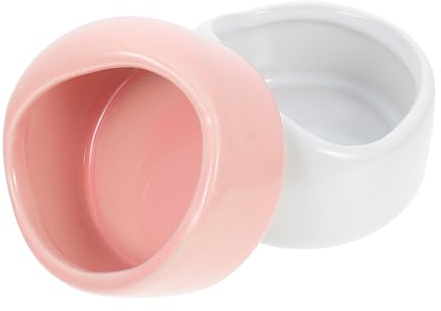 Toddmomy 2pcs Ceramic Food Bowls Hamster Feeder Hedgehog Food Bowls Home Hamster Cage Supplies