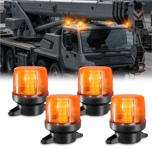 GZLDZN 2PCS Amber Strobe Lights, 30-Led Emergency Safety Mini Strobe Beacon Lamp, Caution Flashing Warning Light For Cars, Trucks, Tow, Bus, Tractor, Trailer, ATV, RV, Vehicles