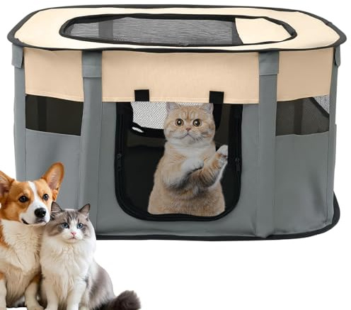 Welpenauslauf Faltbare Hundebox - 70×55×40 cm Welpenlaufstall Faltbare hundezelt Katzengehege für Drinnen, Outdoor Hundekäfig Hundezelt Kaninchen Laufstall Katze Hund Katzenzelt Kleintiergehege