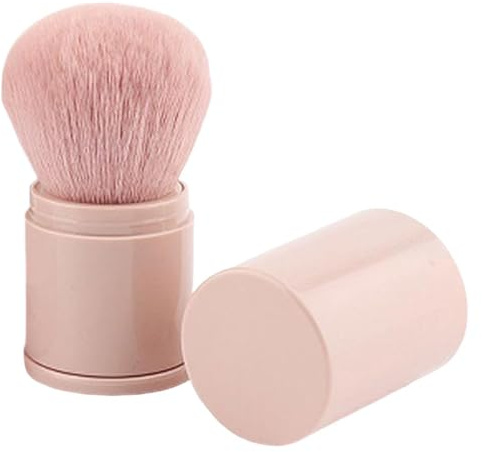 Makeup Puderborste – syntetisk fiber pulverborste, utdragbar foundationpensel, kompakt sminkverktyg för rouge ögonskugga och foundation
