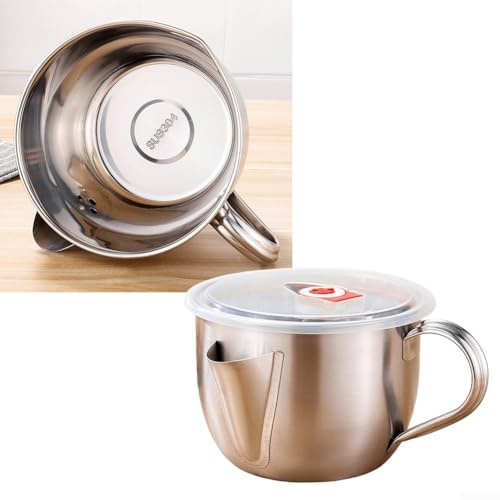 Schiumarola in acciaio inox 304 per preparazione di brodo e sugo con corpo senza cuciture e bordi arrotondati lisci per la sicurezza (A)