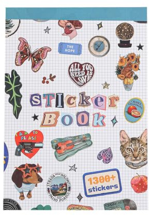 Cosblisvia Scrapbook zubehör 14.8 x 21 cm 50 Blatt stickerbuch Erwachsene 1300+ Elemente Sticker Book für Studenten, Frauen, Bastler für Journaling, Scrapbooking, Planer