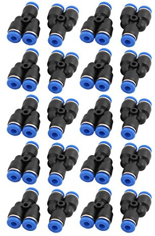 sourcing map 20uds 4mm Diámetro Y Tipo 3 Vías Tubo Manguera Neumática Aire Rápido Montaje Empuje Conector