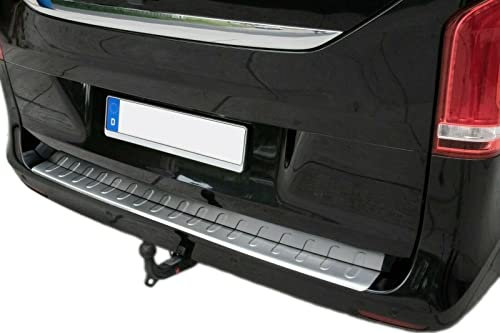 Recambo Protection de seuil de Chargement en Acier Inoxydable Mat Compatible avec Mercedes Vito, Classe V W447, avec Rebord | Qualité supérieure de