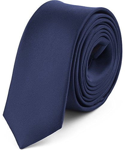 Ladeheid Herren Schmale Krawatte SP-5 (150cm x 5cm, Dunkel blau)