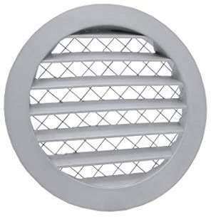 SYSTERM Griglia di ventilazione in alluminio, griglia per aria di scarico rotonda con zanzariera. Griglia in alluminio.