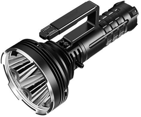 WUBEN A1 Linterna LED Super Potente Linterna 21000 Lúmenes 2000M Haz, Linternas LED Alta Potencia Búsqueda y Rescate, 8 Modos, con Control Remoto Control Inteligente de Temperatura