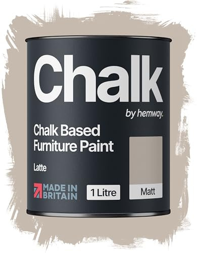 Hemway Chalk Based Furniture Paint, Latte Brown 1L, Matt Finish