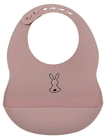 Nattou Bavaglino con vassoio raccogli alimenti da 180 ml, per lo svezzamento dei bambini, misura regolabile, impermeabile, super morbido, flessibile, in silicone, senza BPA, lavabile in lavastoviglie