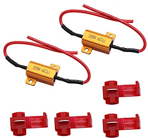 HUIQIAODS 25W 6Ohm Lastwiderstand Widerstand Canbus Fix for LED Blinker | Glühbirne Signal Licht anmachen Blinker für Auto Scheinwerferlampen Kennzeichenbeleuchtung Nebelscheinwerfer DRL 4 Stücke