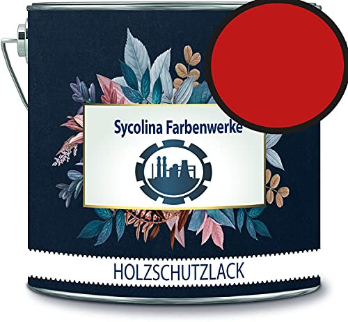 Sycolina - Vernice protettiva per legno, resistente alle intemperie, protezione a lungo termine dagli agenti atmosferici, protezione dagli agenti atmosferici, colore RAL 3020, colore: rosso traffico