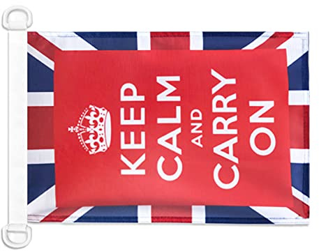 Pavillon nautique Keep Calm and Carry On 45x30cm - Drapeau de bateau anglais - Royaume-Uni - UK 30 x 45 cm - AZ FLAG
