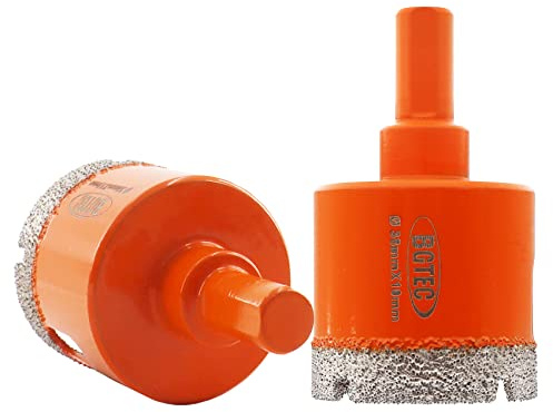 BGTEC Diamond Core Drill Bits, 2pcs 38mm Triangle Shank Hole Saw Drill Bits for Ceramic Porcelain Tile Marble Granite Stoneware Quartz Vacuum Brazed Diamond Drill Bit 65mm Length
