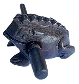 Klassische handgefertigte Perkussionsinstrumente Holzfrosch 5,8 - 6,3 cm Holzfrosch Musikinstrument Heimdekoration (schwarze Farbe)