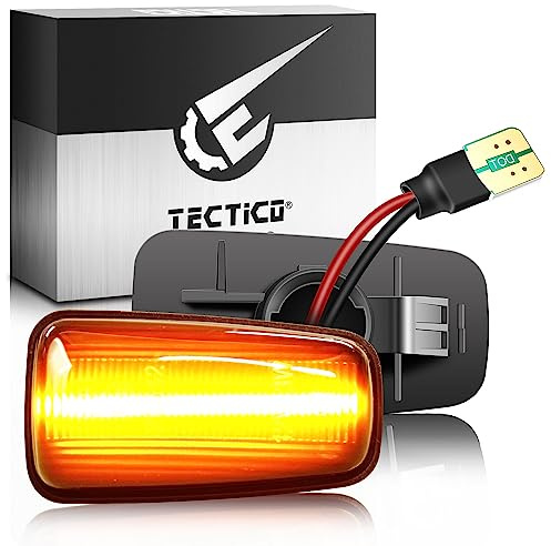 TECTICO Dinámicos LED Intermitentes Laterales, Compatible con Scudo Combinato 220P Ulysse 220 Berlingo Dispatch Jumpy Saxo Xantia Xm Xsara ZX 106 II (MKII) 306 406 806, 2 piezas