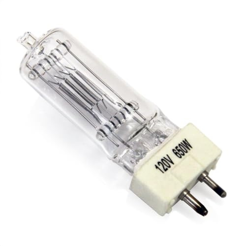 Tawelun FRK 120V 650W Bi-Pin Based Stage GY9.5 Halogen Lamp Bulb,Stage Studio Lamp,Clear FRK T-7