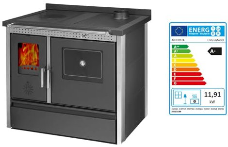 Küchenofen Holzherd Kaminofen Herd Gusseisen 11,91KW BimSchV2 EEK A+ 150mm