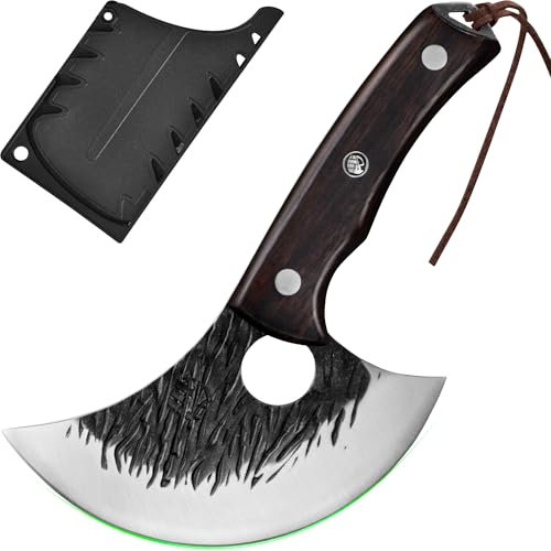 FULLHI Cuchillo de carnicero con funda, cuchillo de chef Tang serbio, cuchillo para verduras con cuchilla de acero al carbono para