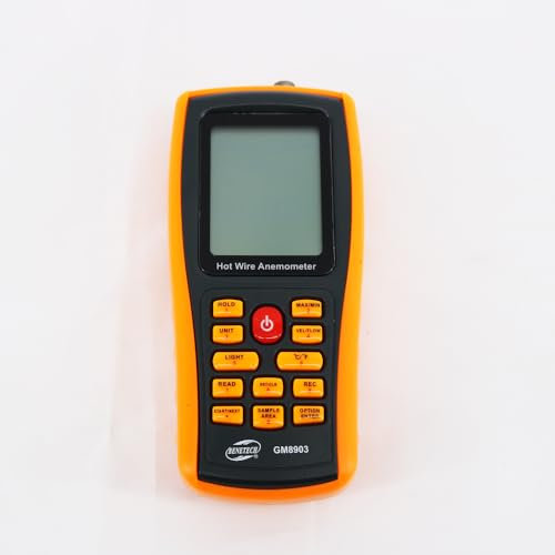 GM8903 Anémomètre numérique portable à fil chaud Compteur de température de l'air Testeur de débit du vent