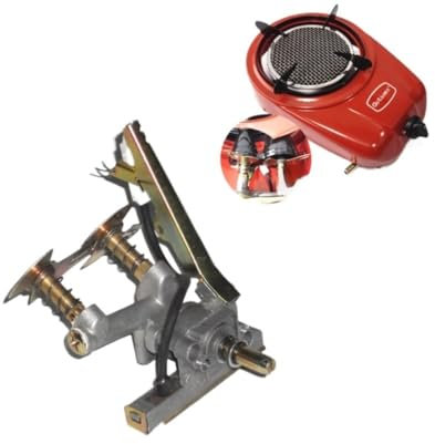 FRAOMHFW Gas Burner Parts Infrared Burner For Stove Double Tube Side Gas Inlet Gas Cooker Burner Accessories(I)