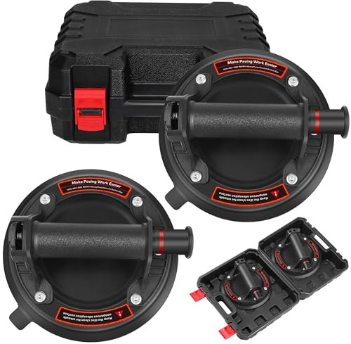 2er-Set 8 Saugheber Fliesenheber, Vakuum Saugheber, 480lb (220kg) Tragfähigkeit Starker Saugnapf-Geeignet für schweres Glas, Saugheber für Glas, Fliesen, Marmor, Tragkraft