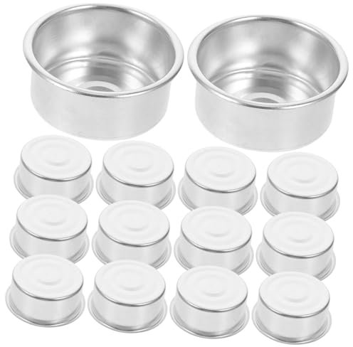 HOMOCONO 20piezas Portavelas De Aluminio para Velas Tealight Recipientes Redondos para Manualidades Seguridad Bordes Suaves para Decoración De Bodas y Fiestas