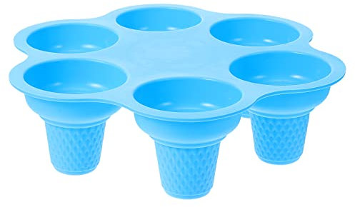 Cabilock Molde de helado de silicona Dispensador molde de hielo pop palitos de hielo reutilizables cubitos conos ice cream mold maquina de hielo fabricante de paletas gel de sílice Blue