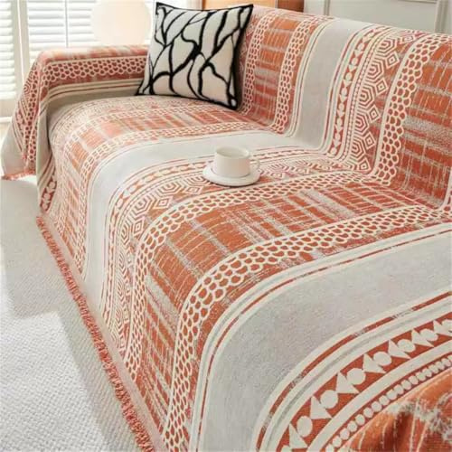 1/2/3/4 Sitzer Sofa üBerwurfdecke FüR Wohnzimmer,Chenille Ab Seiten GanzjäHrig Nutzbar Sofabezug L Form U Ecksofa GroßE Sofa Cover üBerzug,SofaüBerwurf,Couch üBerzug,Futonbezug (Orange,180x340cm)
